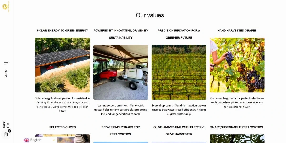 Pagina dei valori della narrazione